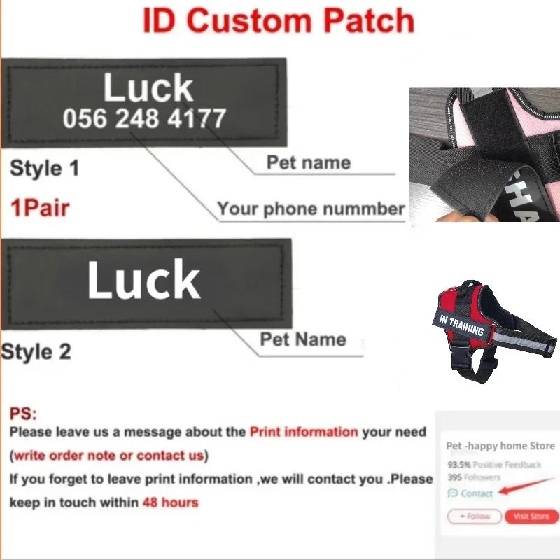 Personalized no pull dog harness